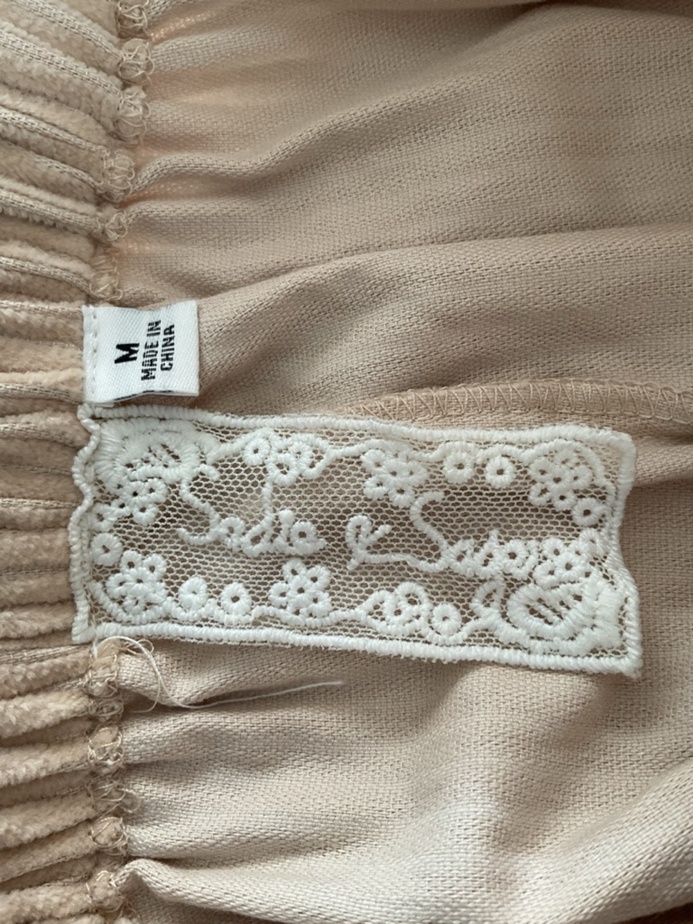 Sadie & Sage Beige Corduroy Jogger Pants Women’s Medium Cozy Casual Lounge - Picture 7 of 12
